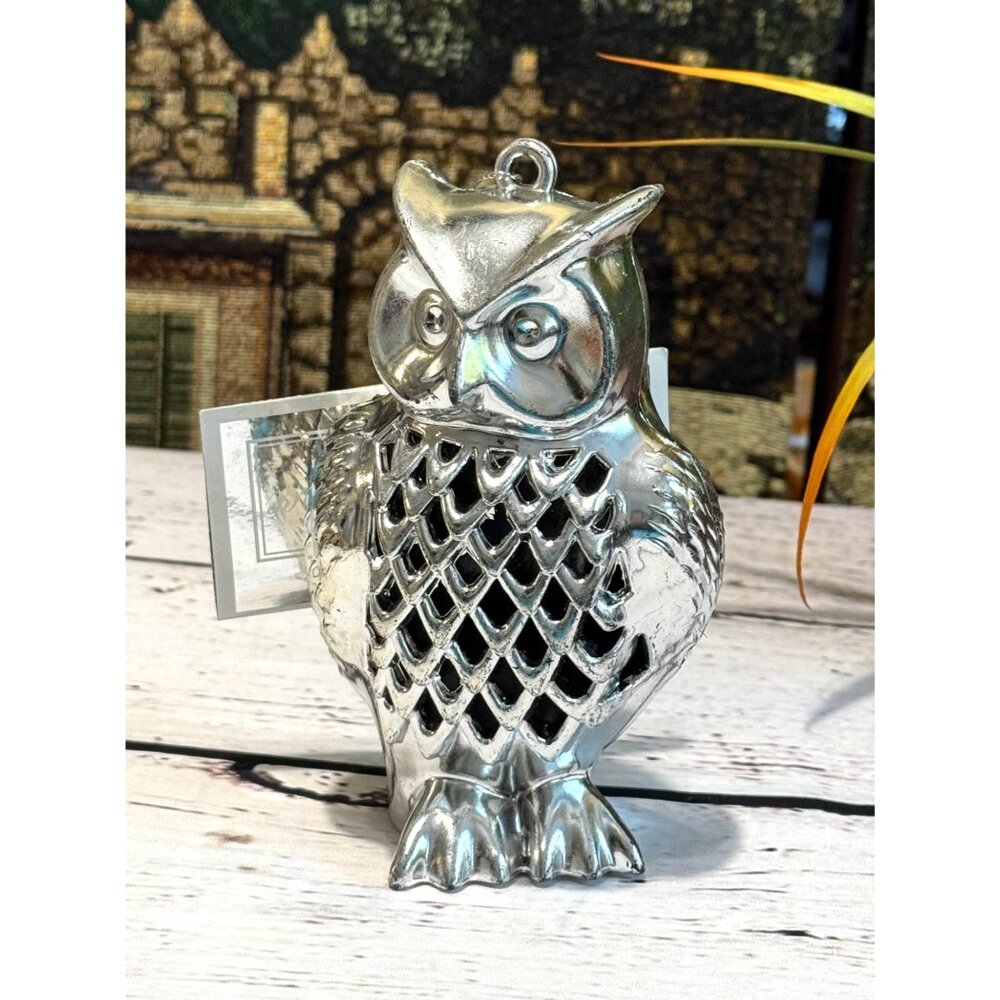 Silver Owl Hanging Ornament Decoration